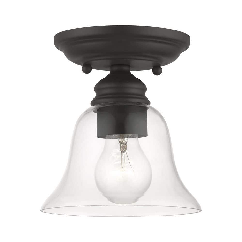 Livex Lighting Moreland 1 - Light Semi-Flush Mount in  Black