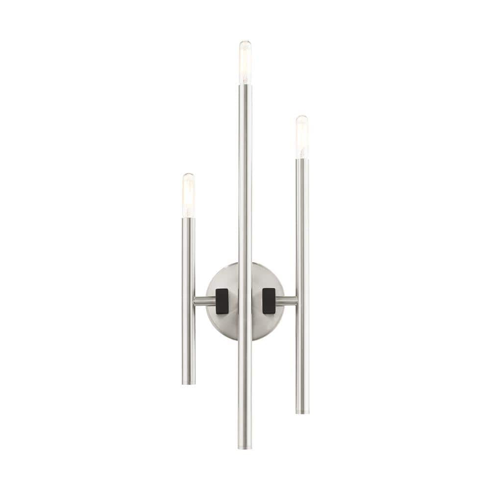 Livex Lighting Denmark 3 - Light Wall Light in  Brushed Nickel
