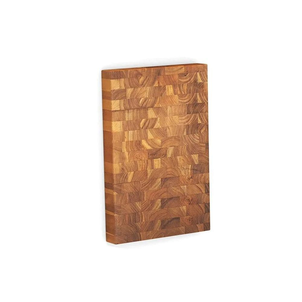 18" x 12" Natural Teak Wood Rectangular Cutting Board with End Grain Design