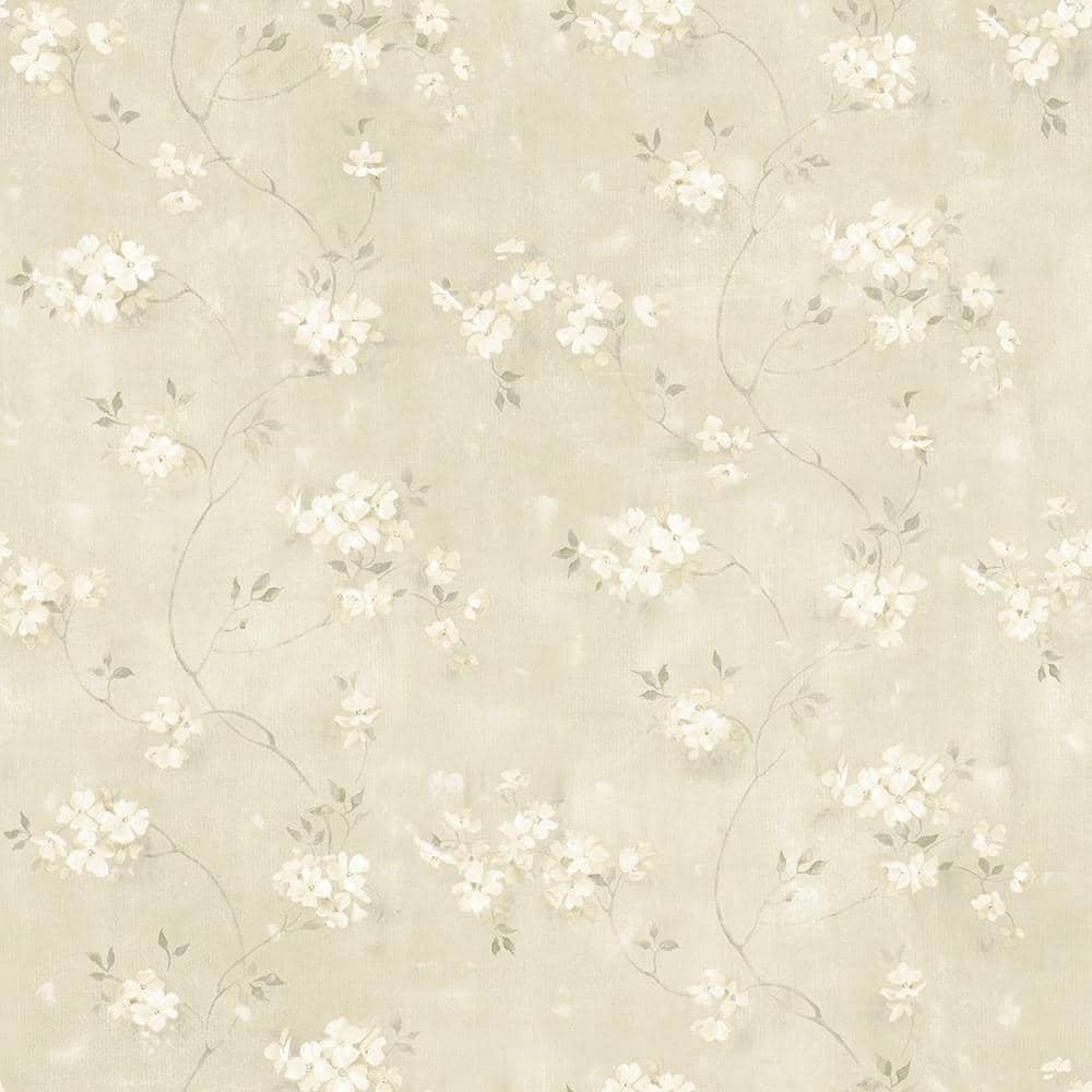 Chesapeake Braham Taupe Floral Trail Wallpaper