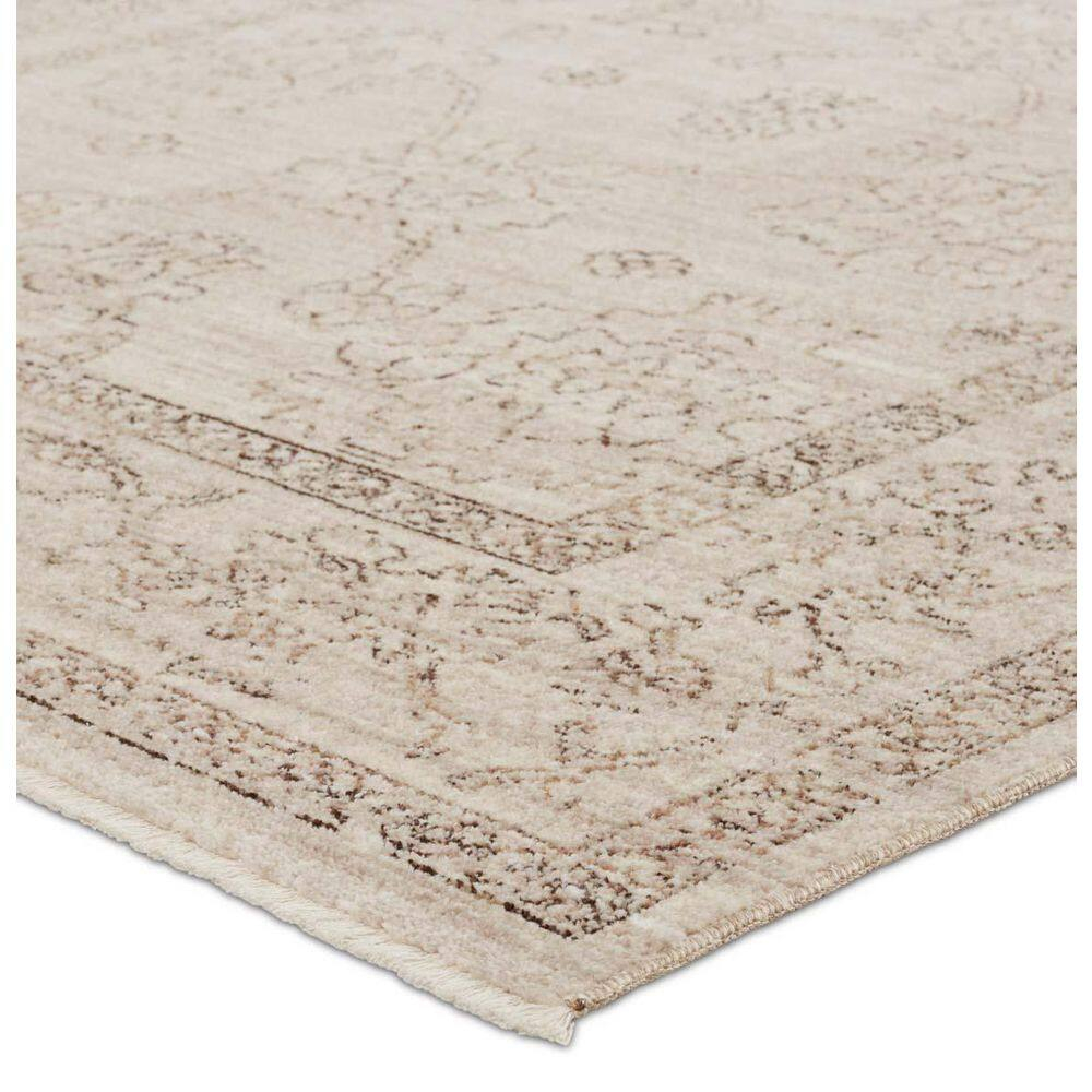 Camille Gray and Taupe Floral Synthetic 8' x 10' Area Rug