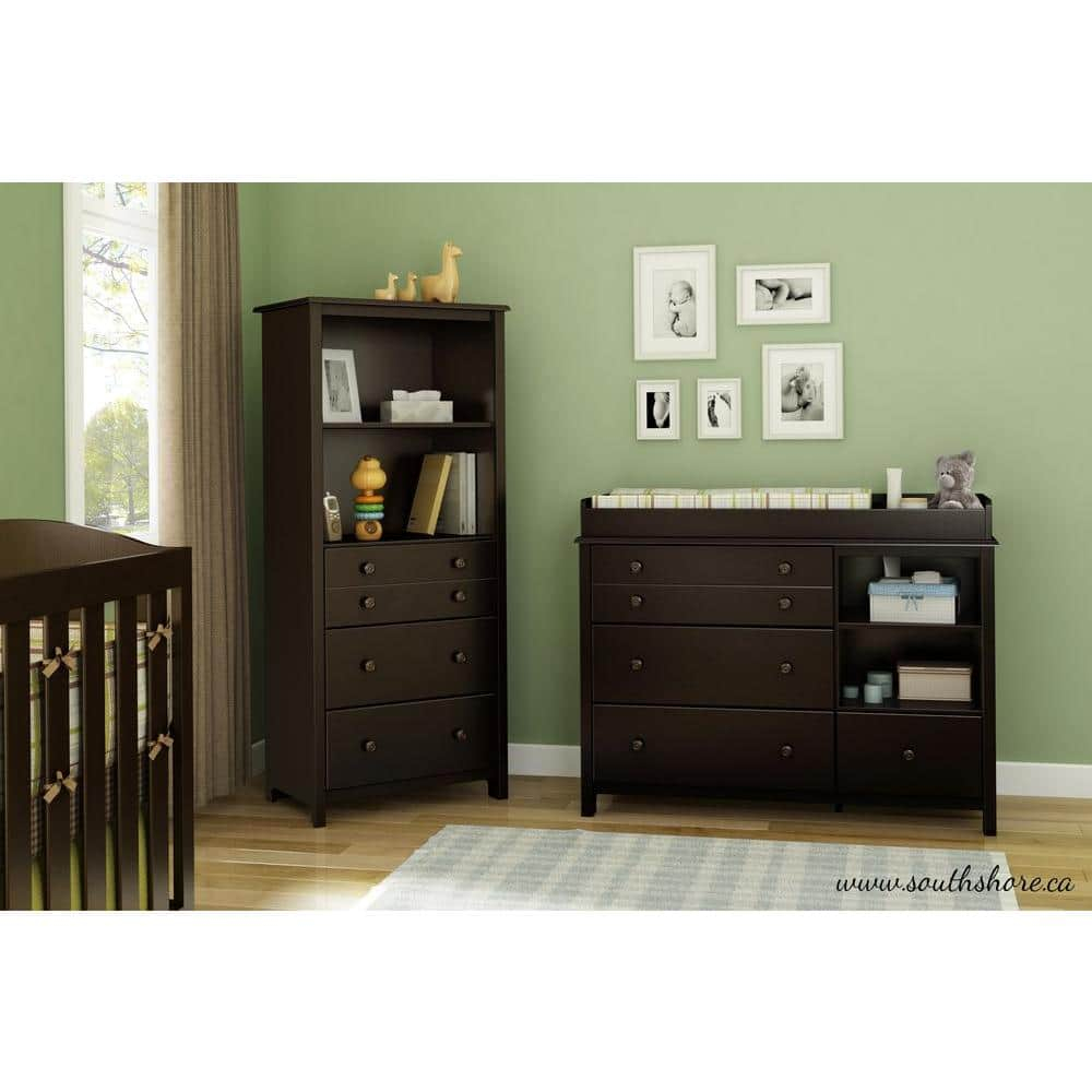 South Shore Little Smileys, Contemporary Changing table, Wide Brown