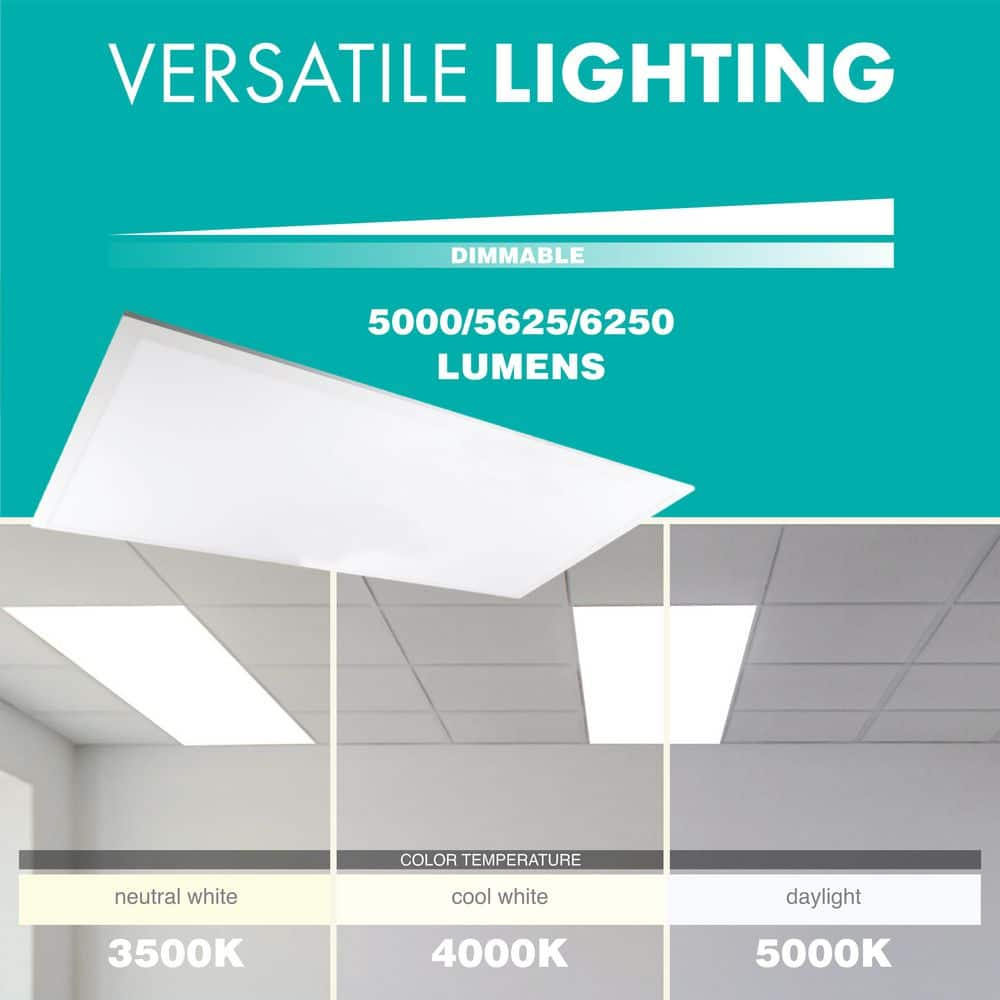 Simply Conserve 50/64/75-Watt Equivalent Dimmable Integrated LED Flat Panel Light, 3500K/4000K/5000K