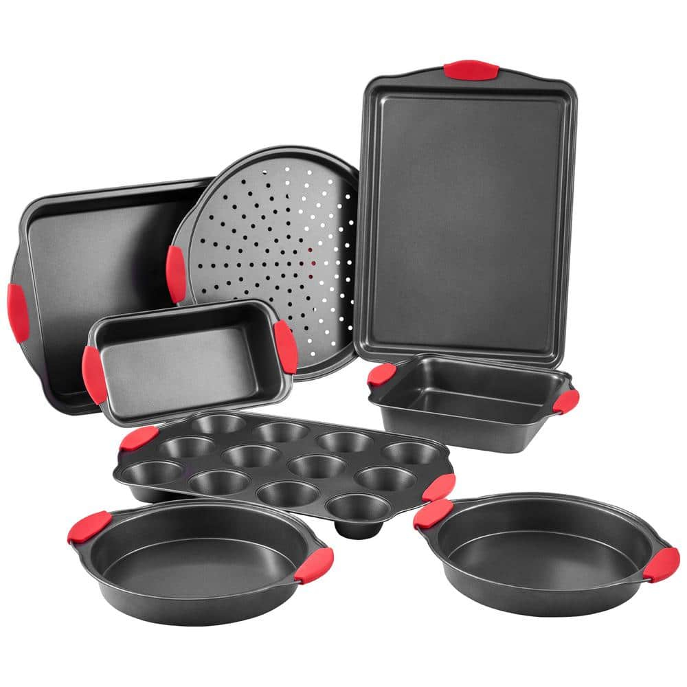 VEVOR Baking Pans Set, 3-Piece, Ultra Thick Nonstick Carbon Steel Cookware Sheets & Trays, Stackable Kitchen Oven Bakeware Cooking Sets, Easy to Clean, for Baking Cookie Cake Muffin Bread