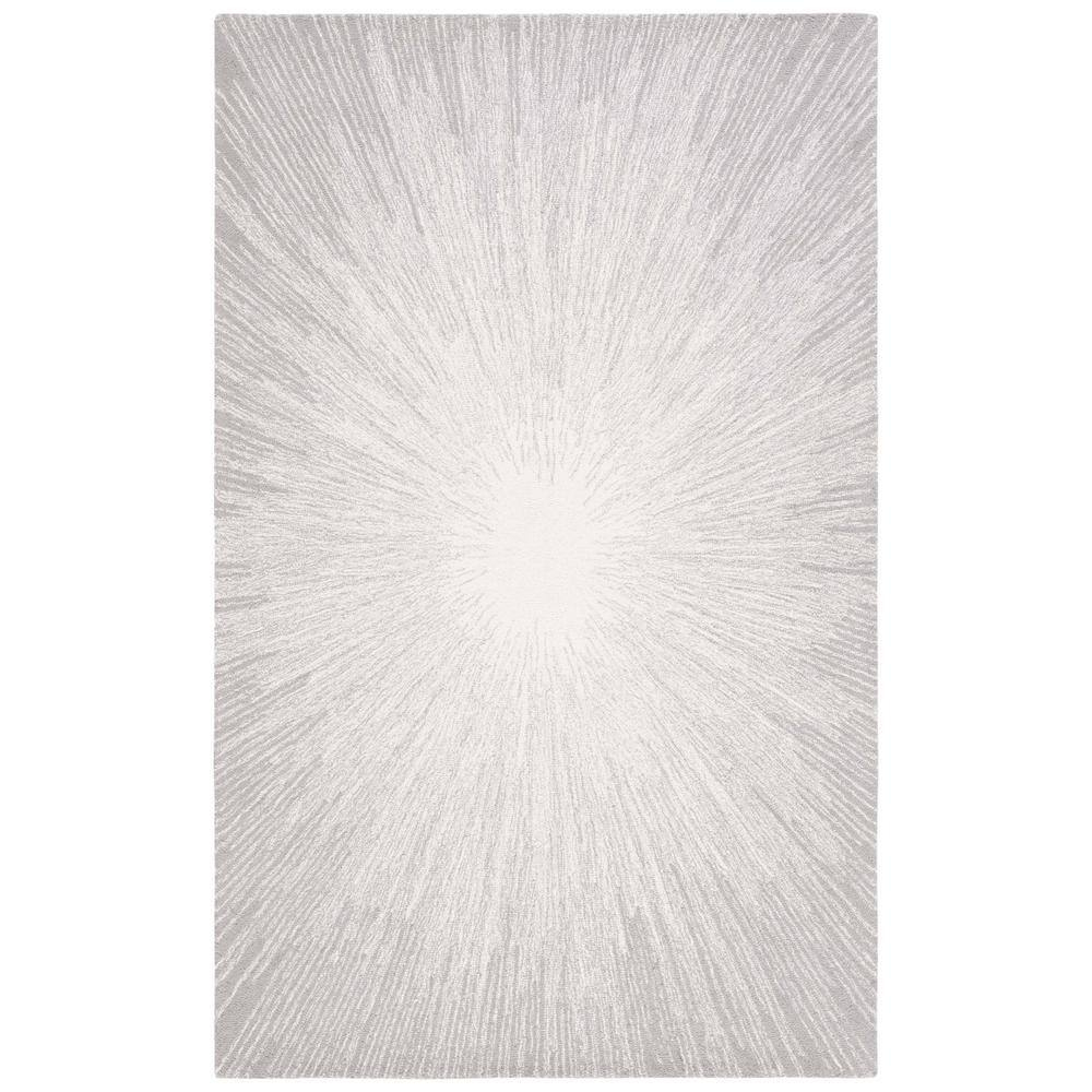 SAFAVIEH Abstract Olivera Radiate Area Rug, Ivory/Silver, 4' x 6'