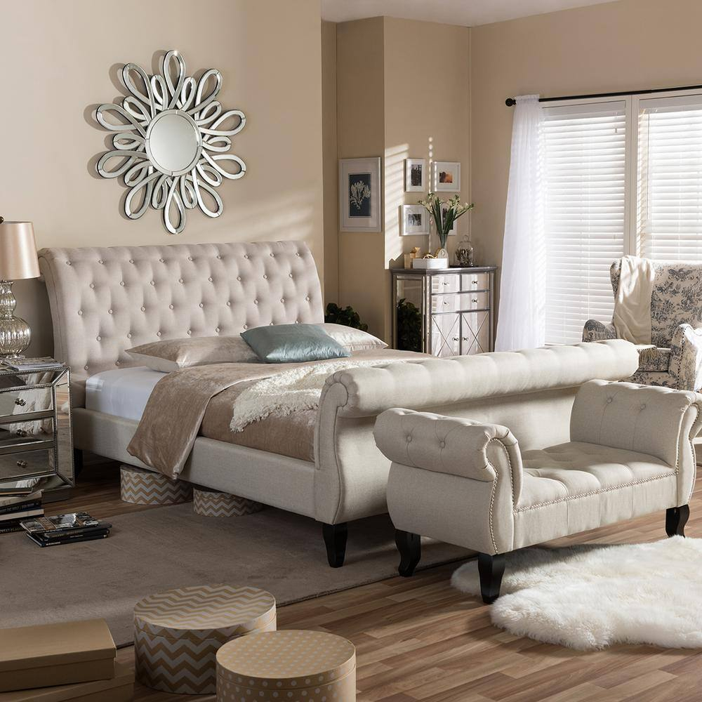 Baxton Studio Antoinette Modern Platform Bed, Multiple Sizes, Multiple Colors