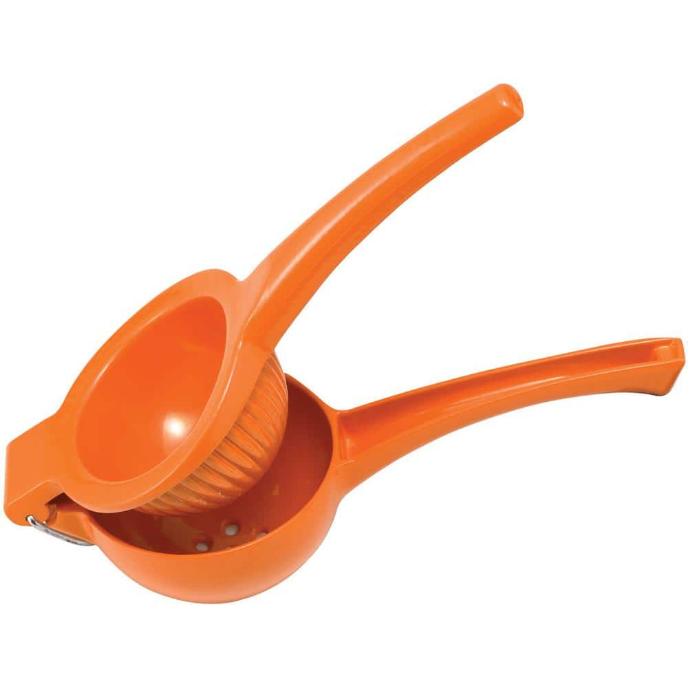 Orange Aluminum Citrus Squeezer with Ergonomic Handles