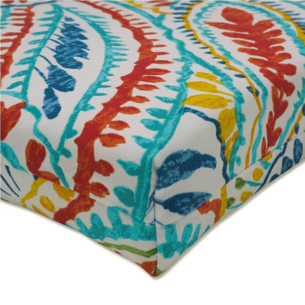 Vibrant Paisley Multi-Color Polyester Outdoor Chaise Lounge Cushion
