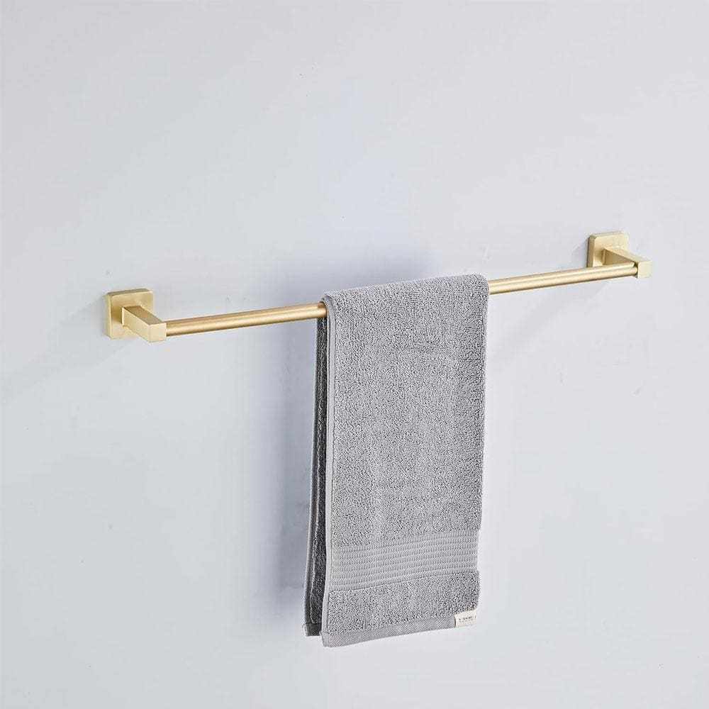Brushed Gold Bathroom Hardware Set 4 Pieces,Bathroom Accessories Set Stainless Steel Wall Mounted, Hand Towel Bar, Towel Ring, Robe Towel Hooks,Toilet Paper Holder,Towel Bar Set, 23.6 Inch…