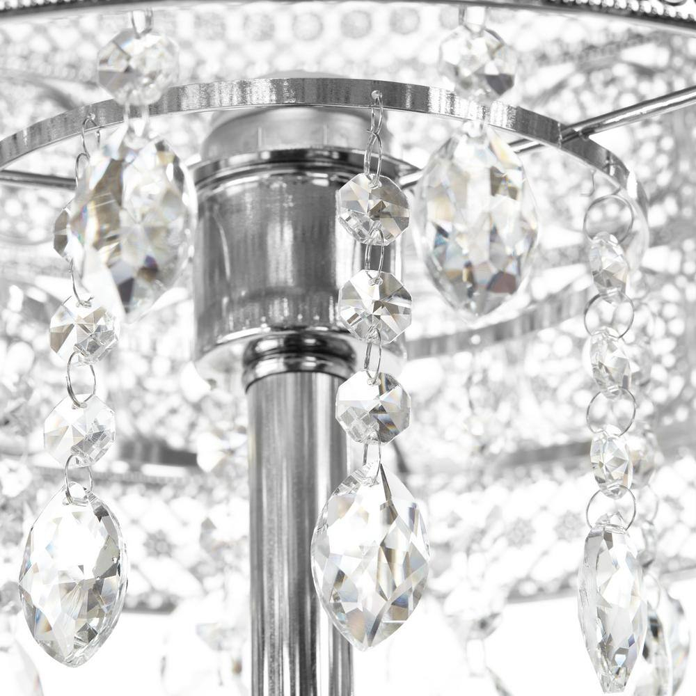 River of Goods Monroe Crystal and Polished Nickel 60.5" Floor Lamp