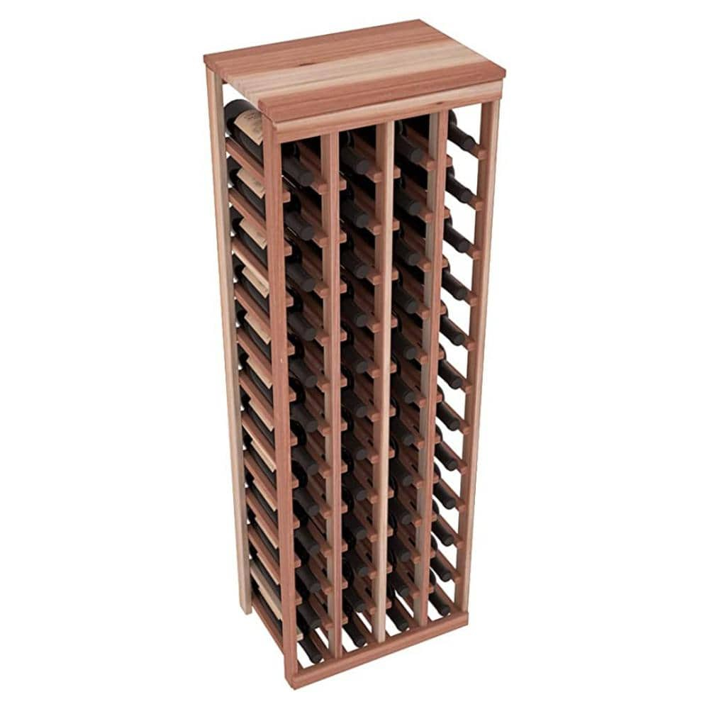 Natural Unstained Redwood 48-Bottle Table Top Wine Rack