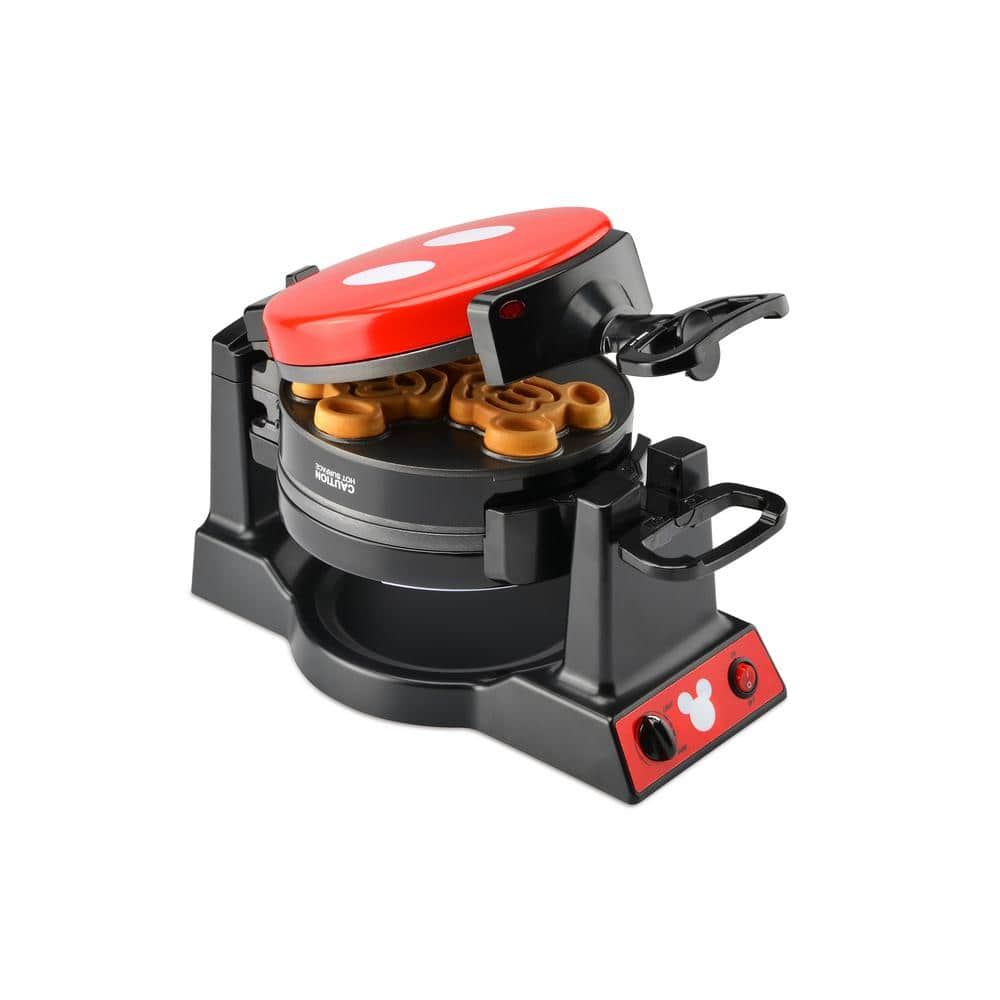Disney Mickey Mouse Double Flip Waffle Maker, Black, Red