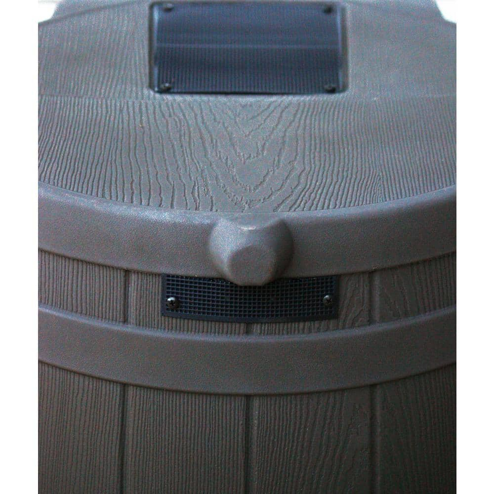 Oak Faux Wood 40-Gallon Rain Barrel with Flat-Back Design