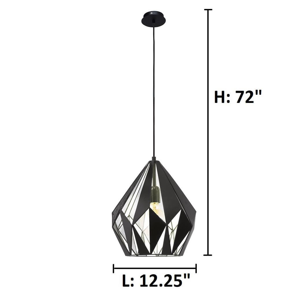 Carlton 20'' Matte Black and Silver Modern Pendant Light