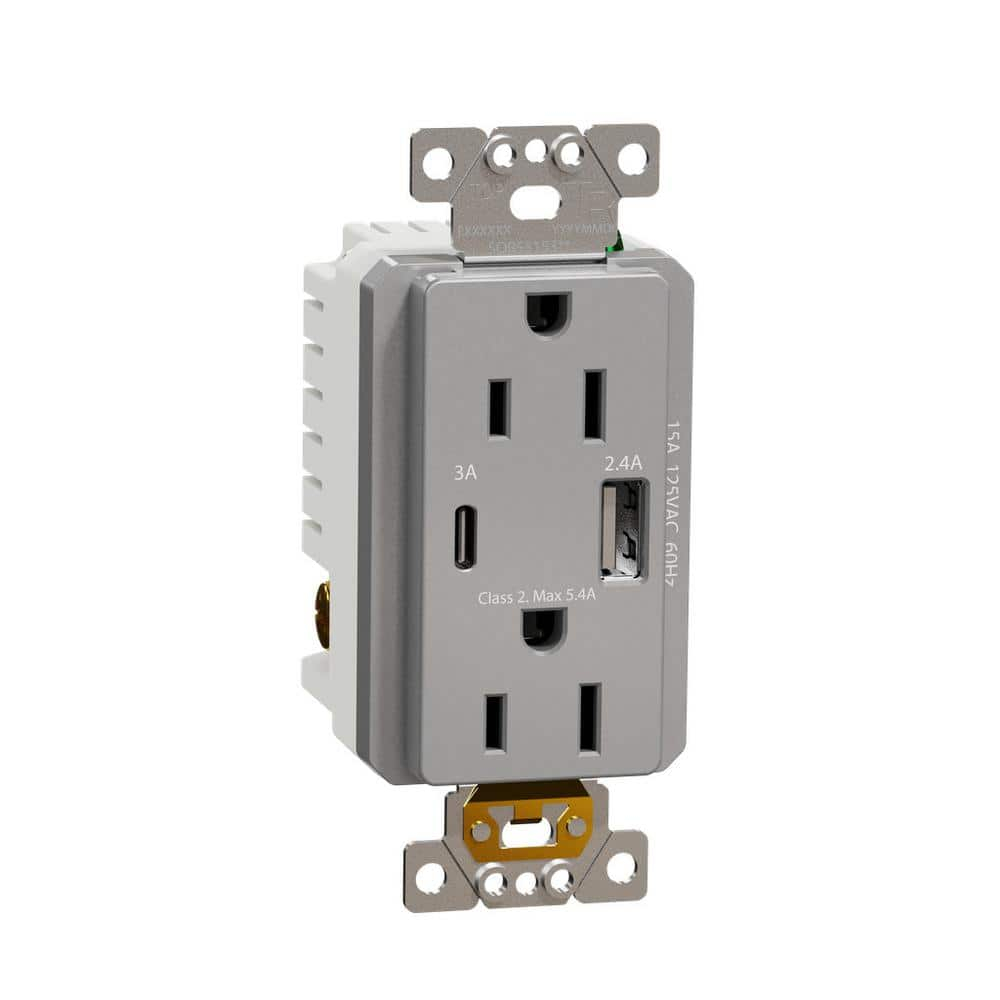 Square D by Schneider Electric X Series 15A 125V Wi-Fi Energy Monitoring Socket Outlet, Tamper Resistant, Needs Neutral Wire, Matter Certified, Compatible with Alexa, Google Home, Apple Home, Grey