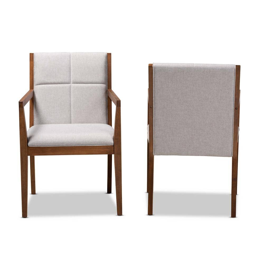 Theresa Mid-Century Modern Greyish Beige Fabric Upholstered Living Room Accent Chair