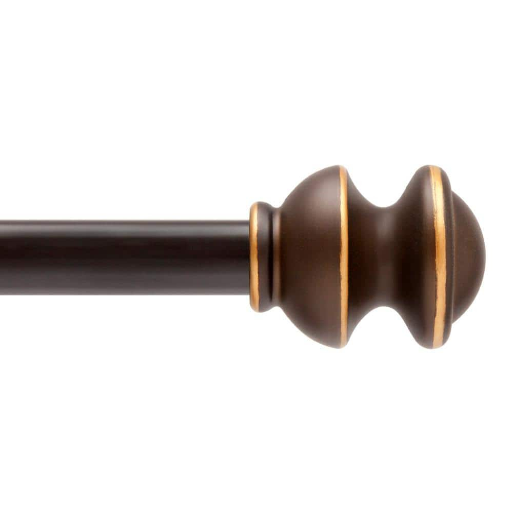 Kenney® Kendall 5/8" Standard Decorative Window Curtain Rod, 28-48", Oil Rubbed Bronze