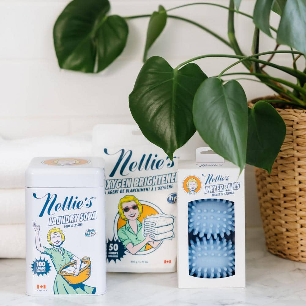 Nellie's Dryerballs - Eco-Conscious Laundry Dryer Balls - Softens Fabrics, Reduces Wrinkles, and Shortens Drying Time - Dryer Sheet Alternative (2 Pack) - (Made in Canada)