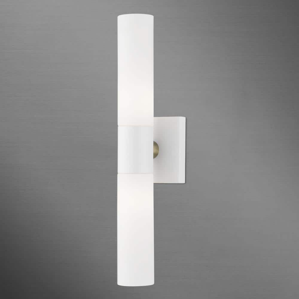Livex Lighting Textured White ADA 2-Light Vanity Sconce