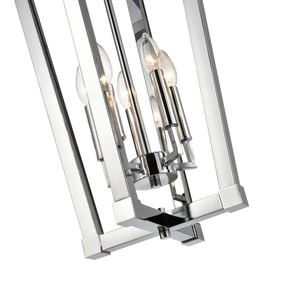 Contemporary Chrome Island Pendant Light 13"x25"