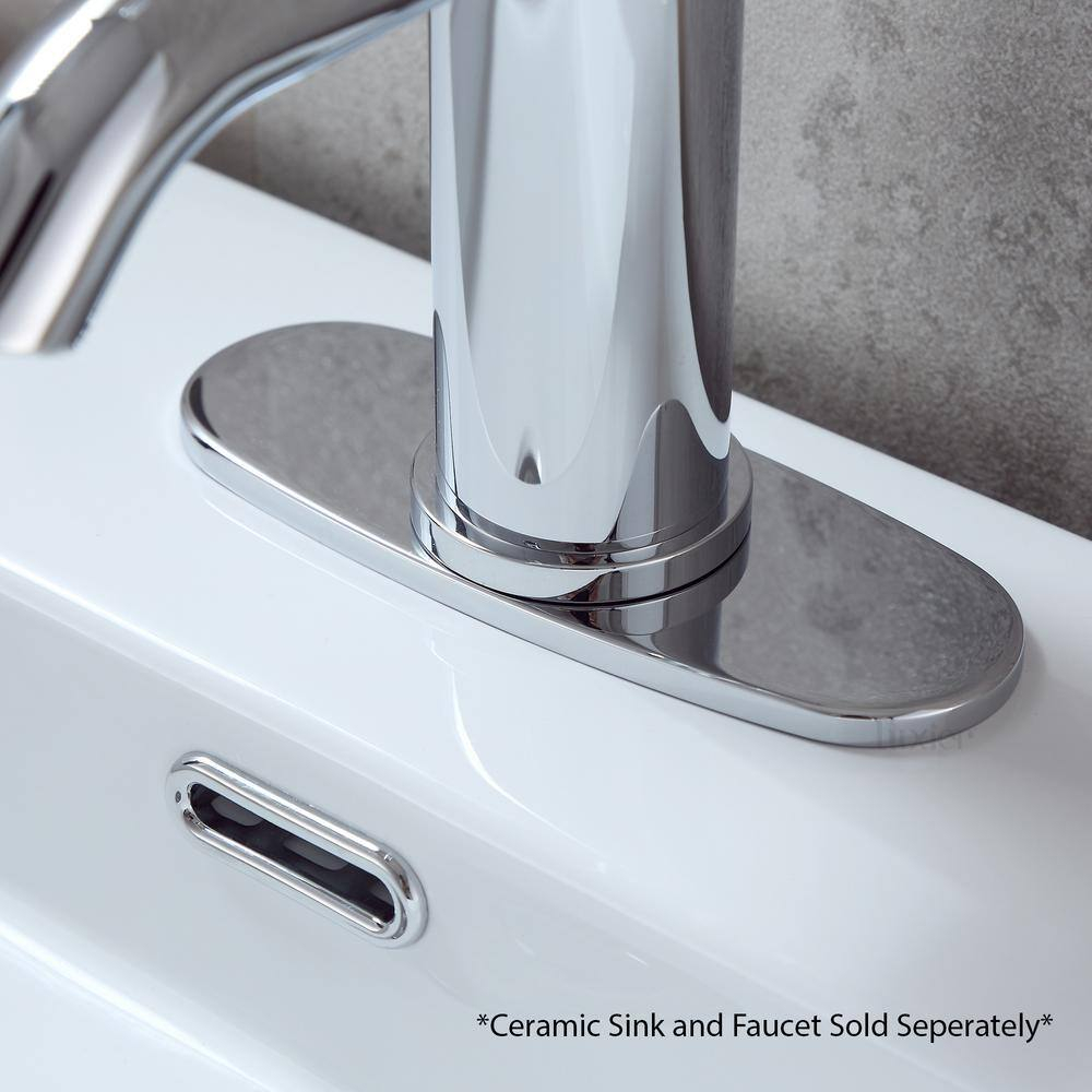 Luxier DKPL-7C-V Bathroom Vessel Vanity Sink Faucet 6" Hole Cover Deck Plate Escutcheon Chrome