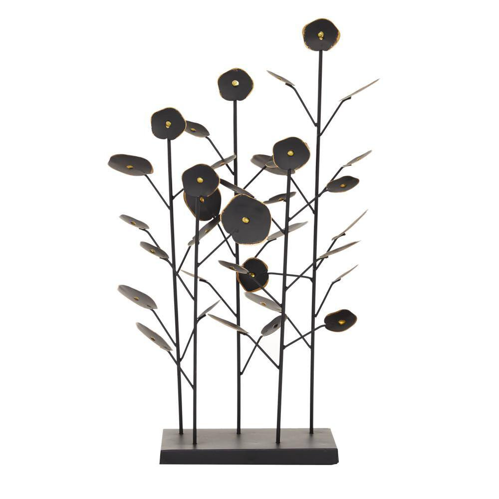14" x 21" Black Metal Leaf Sculpture, by DecMode