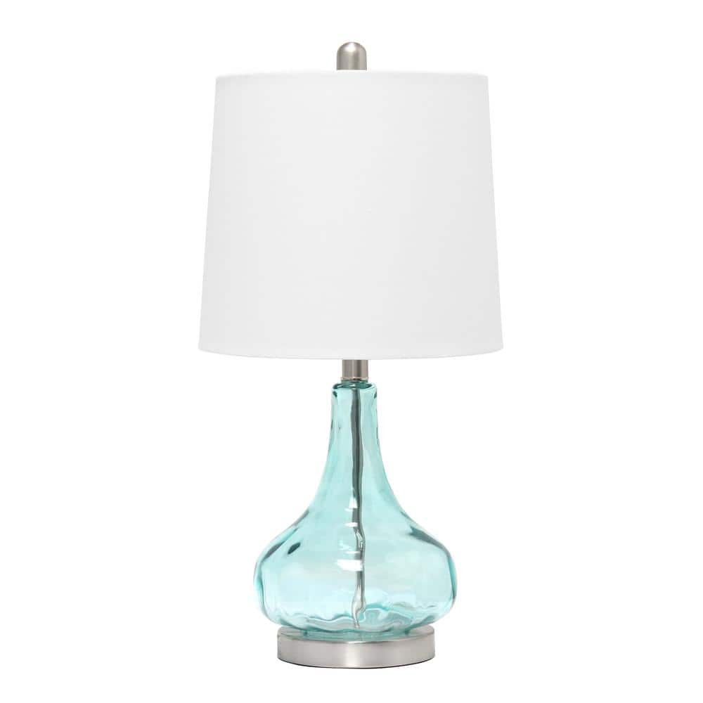Elegant Designs Clear Glass Table Lamp, Blue
