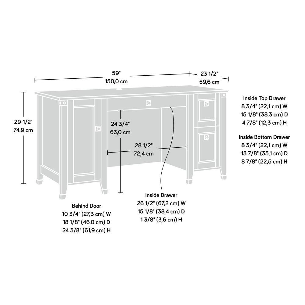 Sauder Carson Forge Computer Desk, Coffee Oak Finish