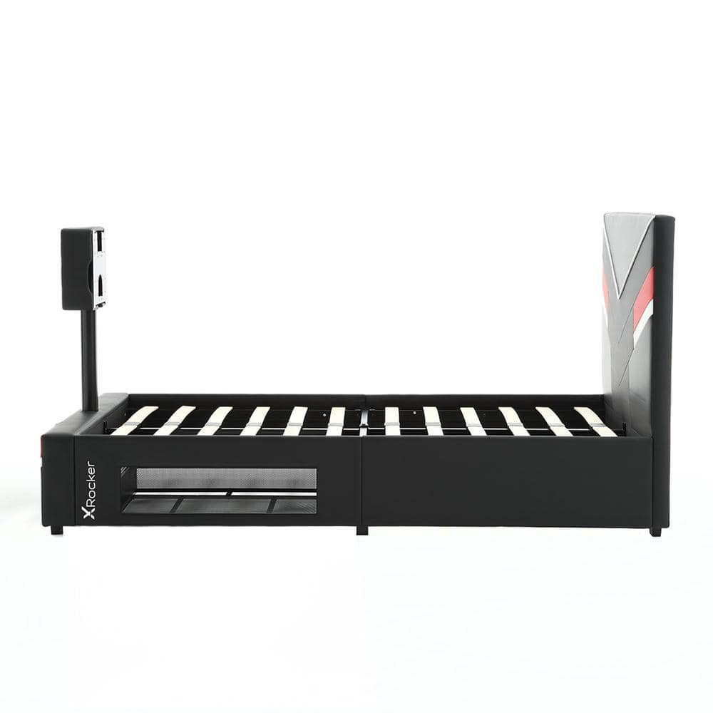 X Rocker Orion eSports Gaming Bed Frame with TV Mount, Child/Teen, Black/Red, Twin, 42.5" H