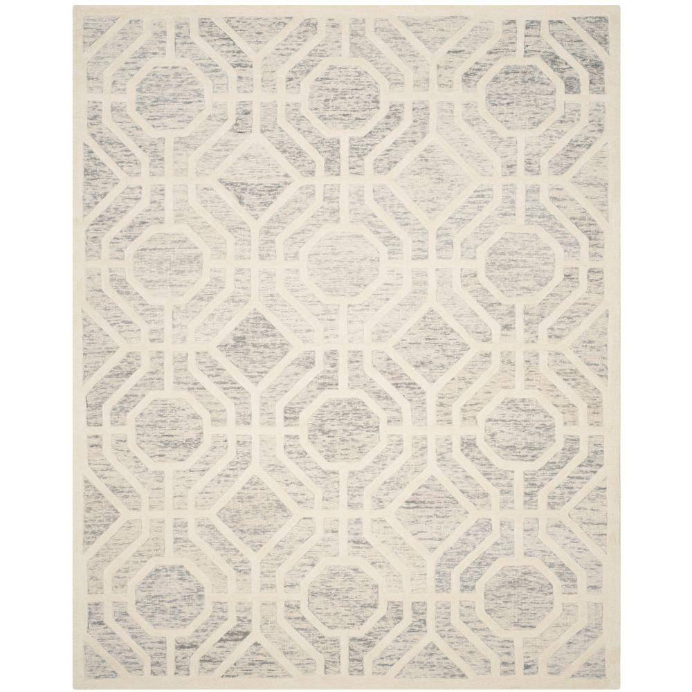 SAFAVIEH Cambridge Collection Area Rug - 5' x 8', Light Grey & Ivory, Handmade Moroccan Distressed Wool, Ideal for High Traffic Areas in Living Room, Bedroom (CAM726G)