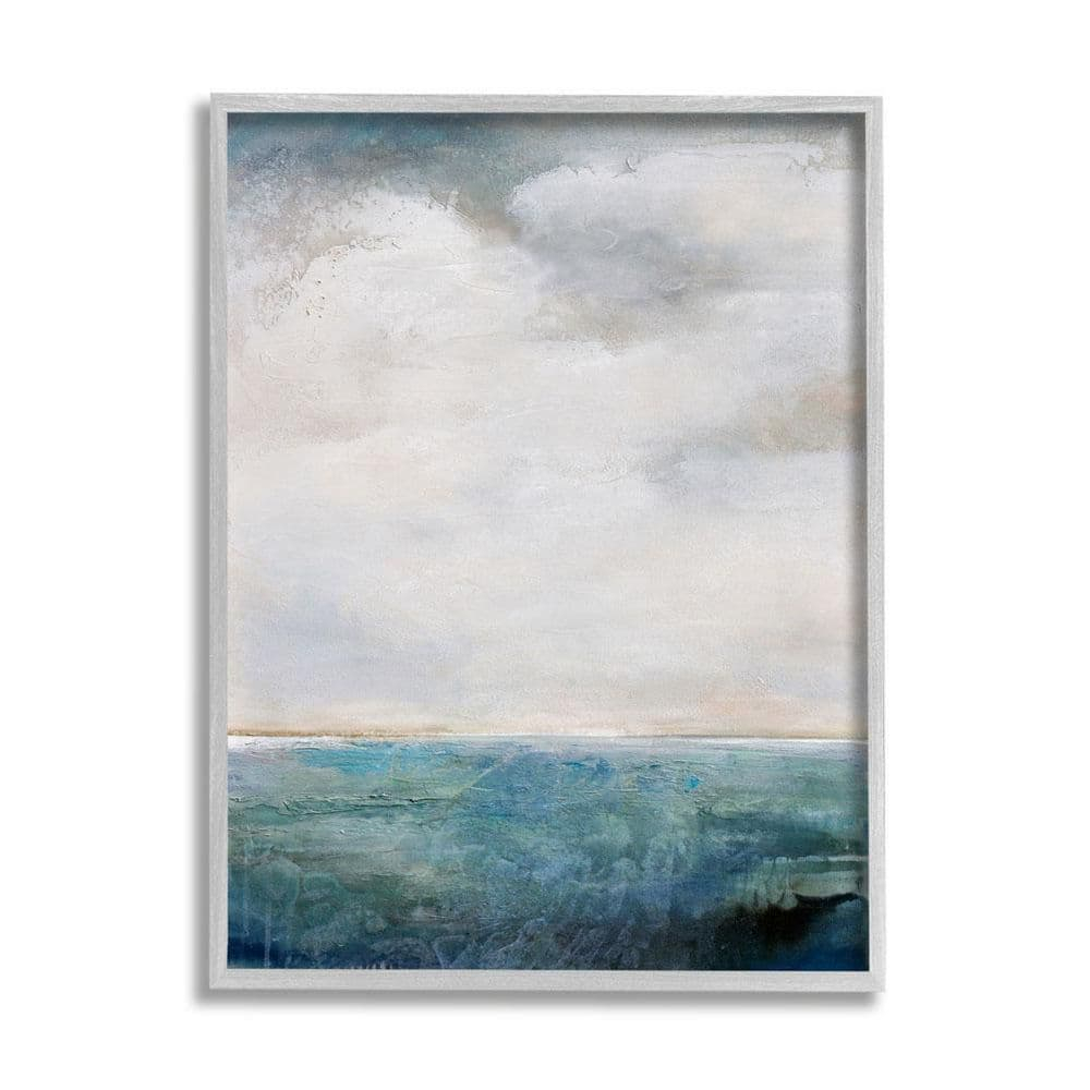 Stupell Industries Abstract Ocean Horizon Line Nautical Water Cloudy Sky, 16 x 20,Design by Karen Hale
