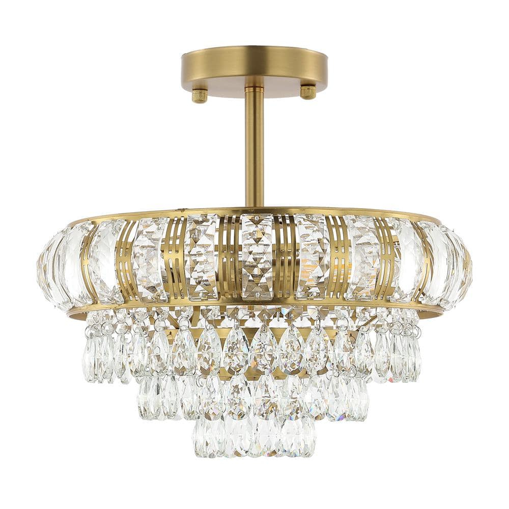 GetLedel 3-Light Empire Crystal Chandelier Gold N/A Gold
