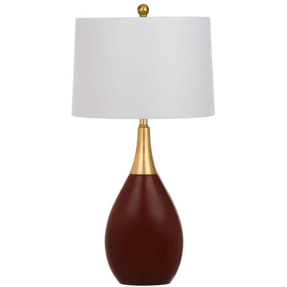 Safavieh Medallion 27.5 in. H Table Lamp, Gold/Walnut, Set of 2