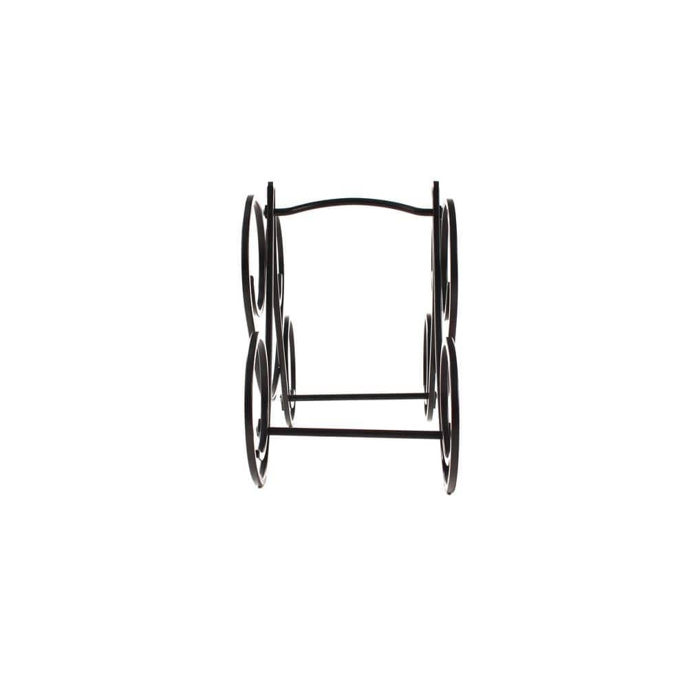 Bordeaux 9.75 in. x 16.5 in. x 7.5 in. Steel Knock Down 5-Bottle Wine Rack in Black