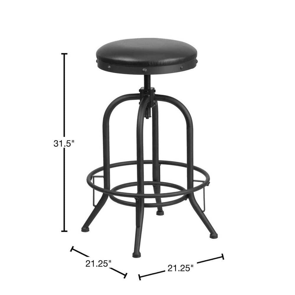 Flash Furniture Carrington 30'' Barstool with Swivel Lift Black LeatherSoft Seat