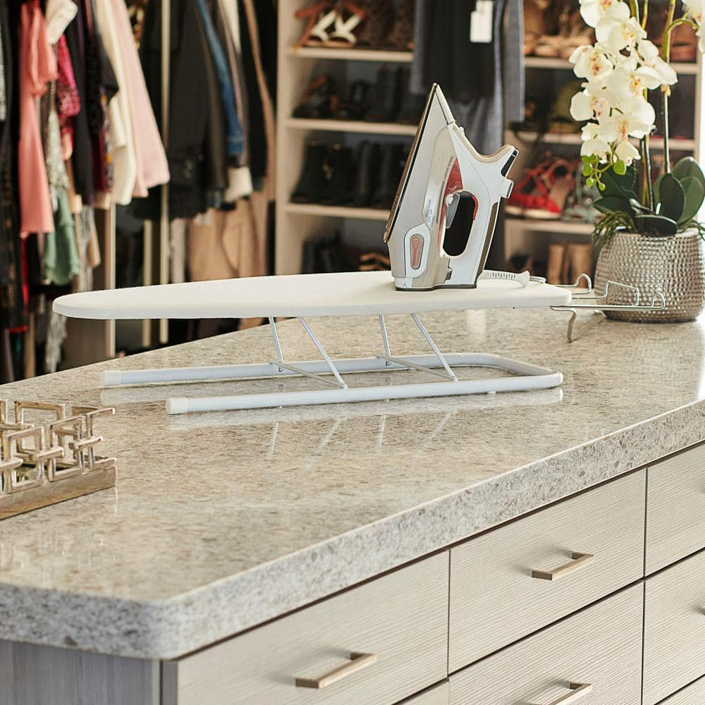 Household Essentials Portable Lightweight Tabletop Ironing Board with Retractable Iron Rest and 5mm Foam Pad