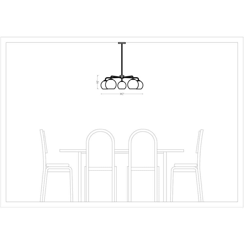 Orley Midnight Black 30.5" Industrial Outdoor Chandelier