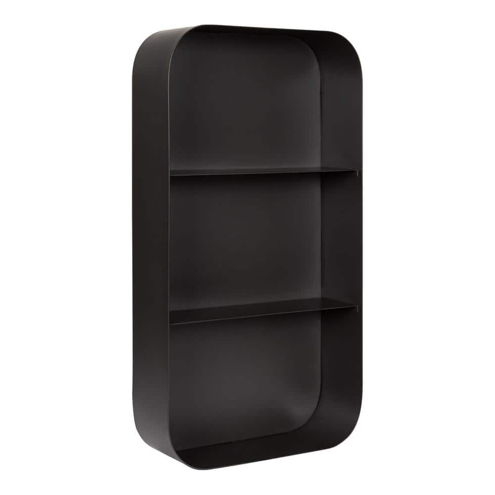 Kate and Laurel Armenta Metal Wall Shelf, Gray 16x28