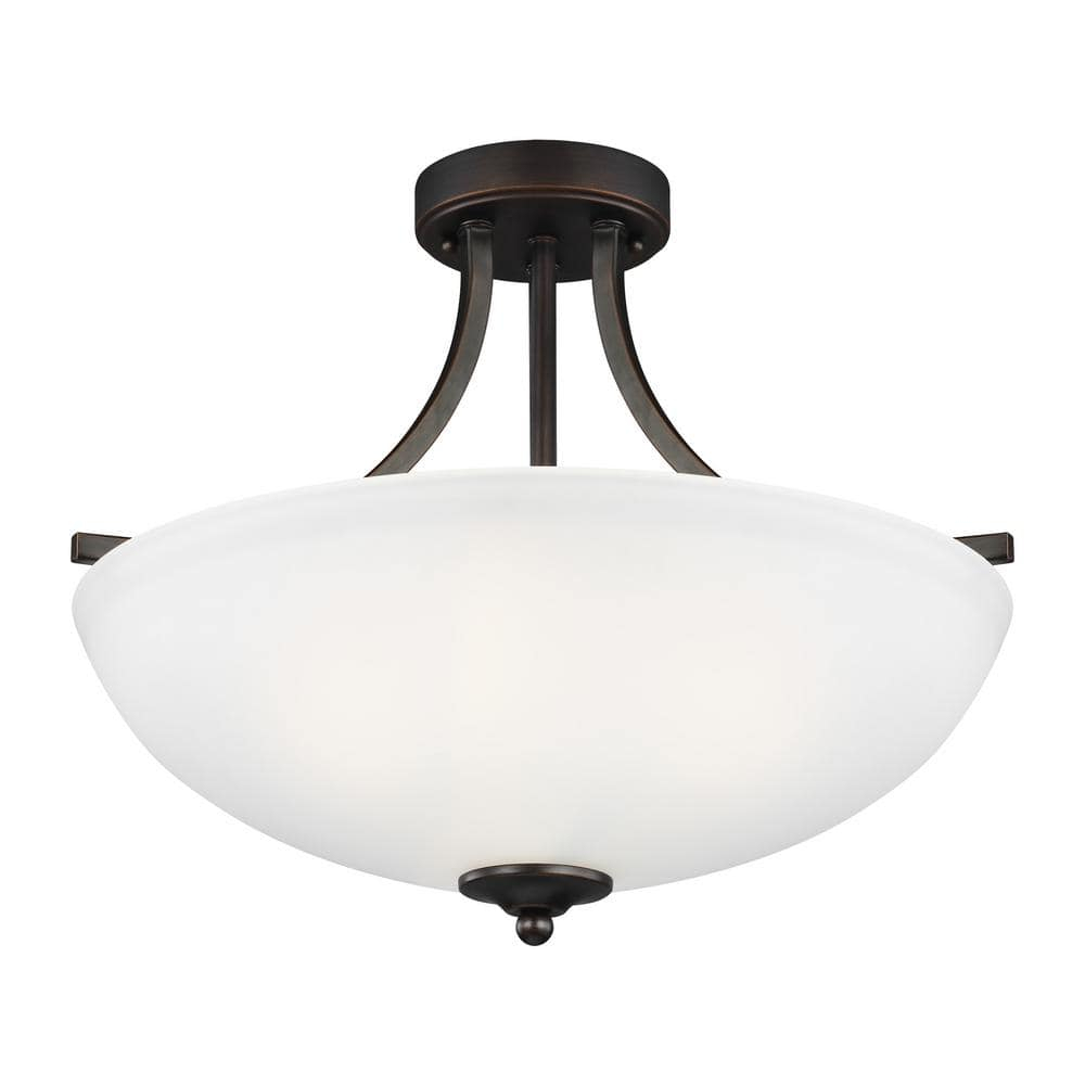 Geary 3-Light Burnt Sienna Semi-Flush Mount Convertible Pendant