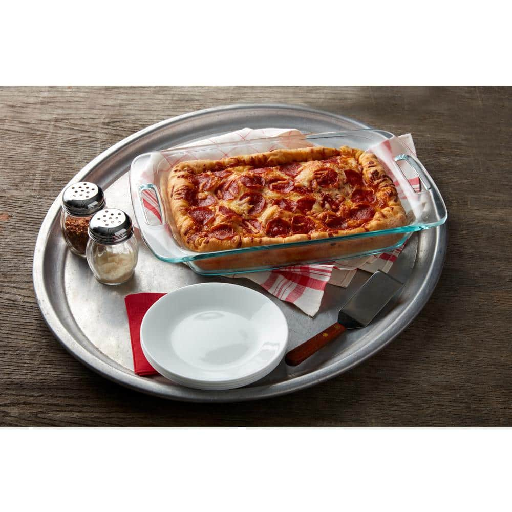 Pyrex Easy Grab Glass Baking Dish with Red Lid, 3-Quart