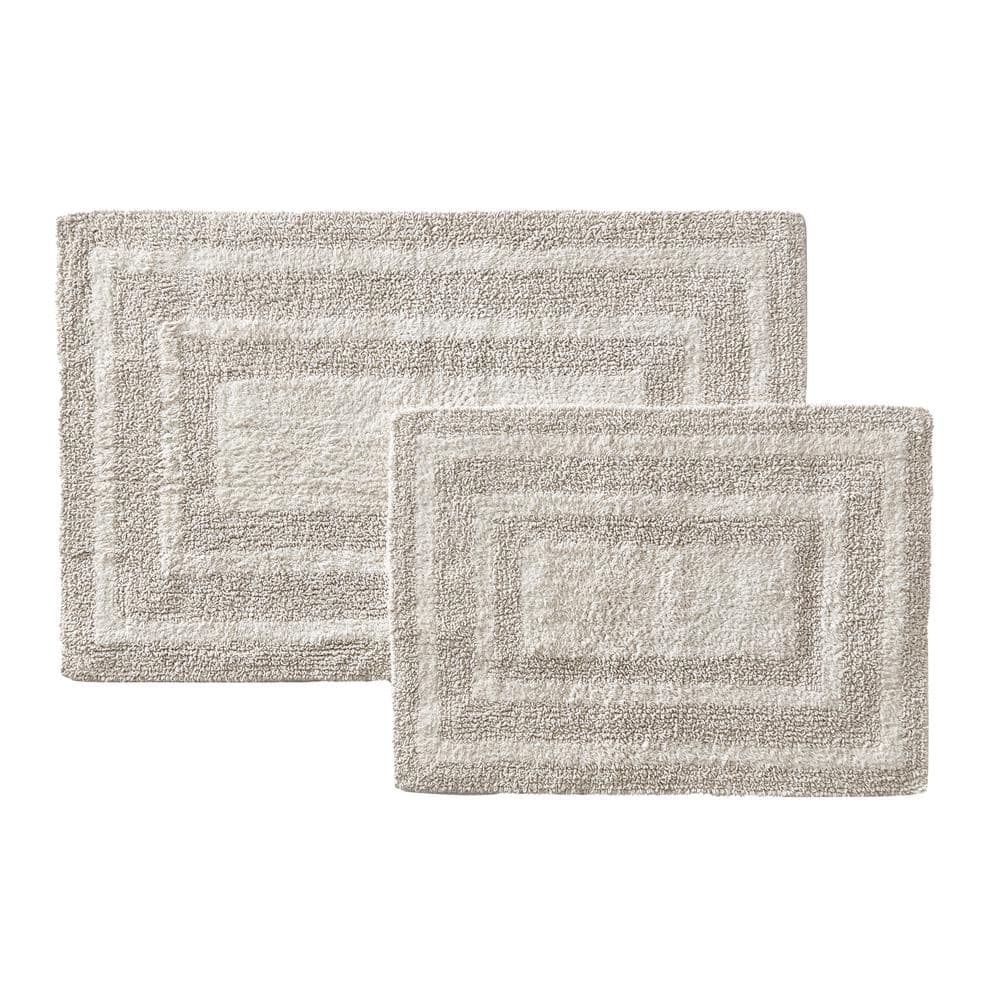 Eddie Bauer Logan Parchment Cotton Tufted Bath Rug Set