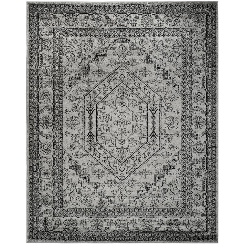 SAFAVIEH Adirondack Xavier Traditional Area Rug, Silver/Black, 9' x 12'
