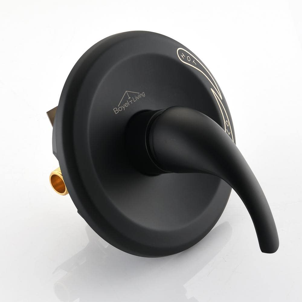 Single Function Pressure Balance Valve with Single Handle Trim Kit in Matte Black