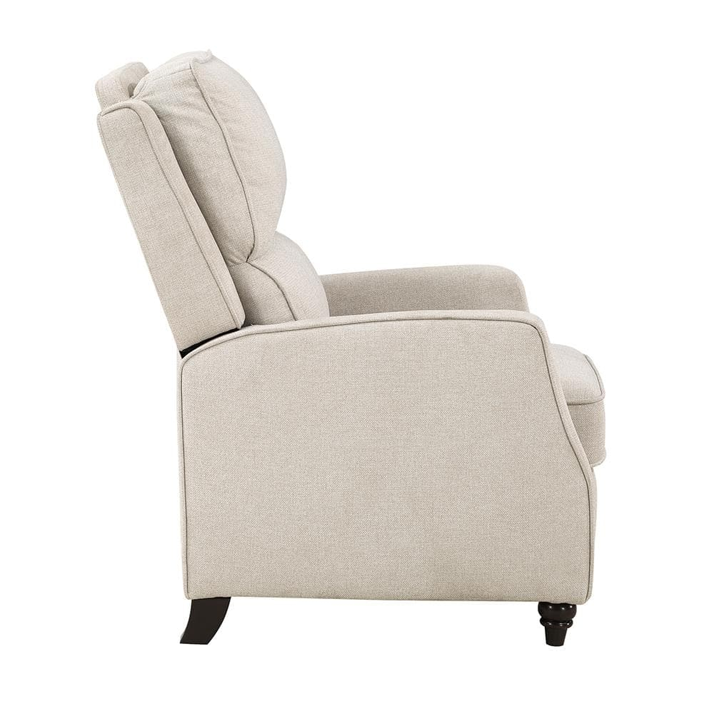 Lexicon Loveland Upholstered Fabric Push Back Recliner in Beige