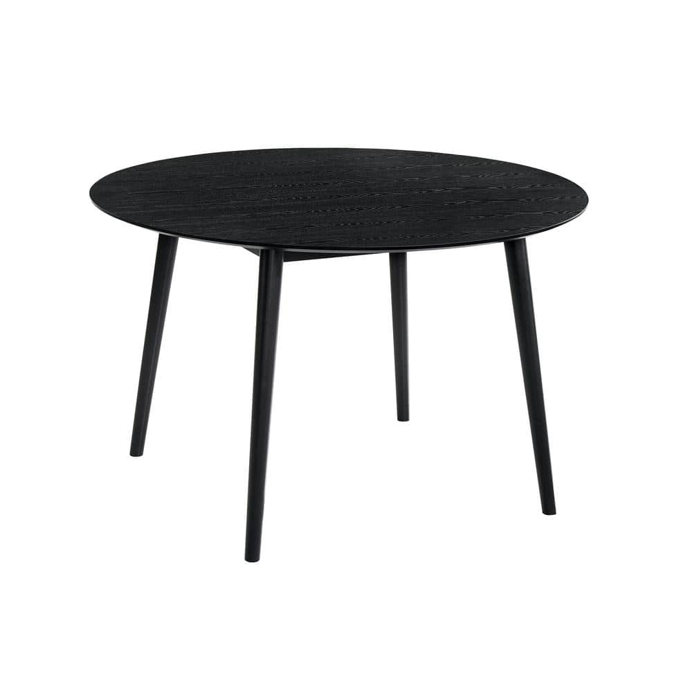 Armen Living Arcadia 48"Round Modern Wood Dining Table in Black