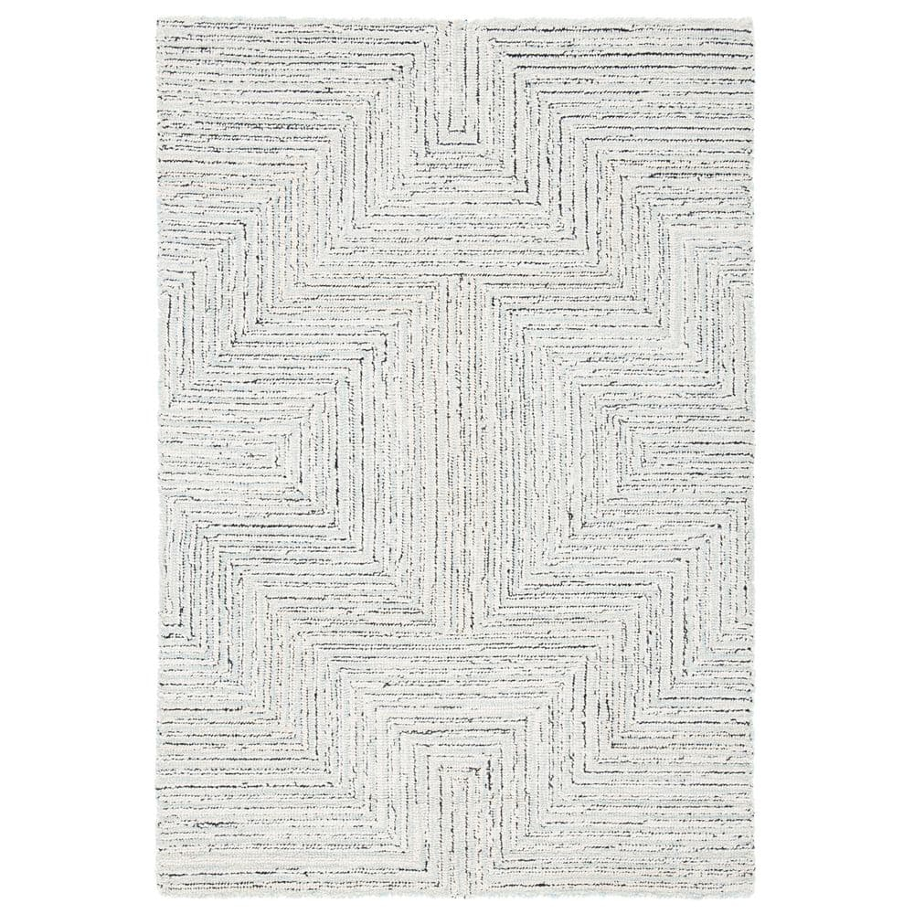 SAFAVIEH Micro-Loop Darden Geometric Area Rug, Light Grey/Ivory, 2' x 3'
