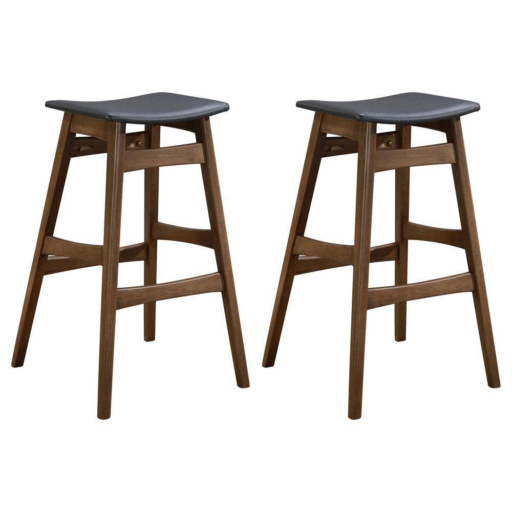 Coaster Mid-Century Modern Bar Stool, Walnut Finish