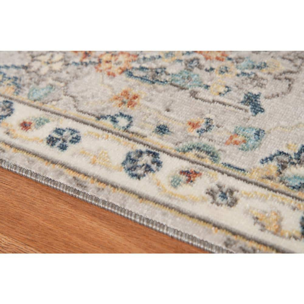 Grayson Easy-Care Gray Synthetic 8' x 10' Reversible Area Rug
