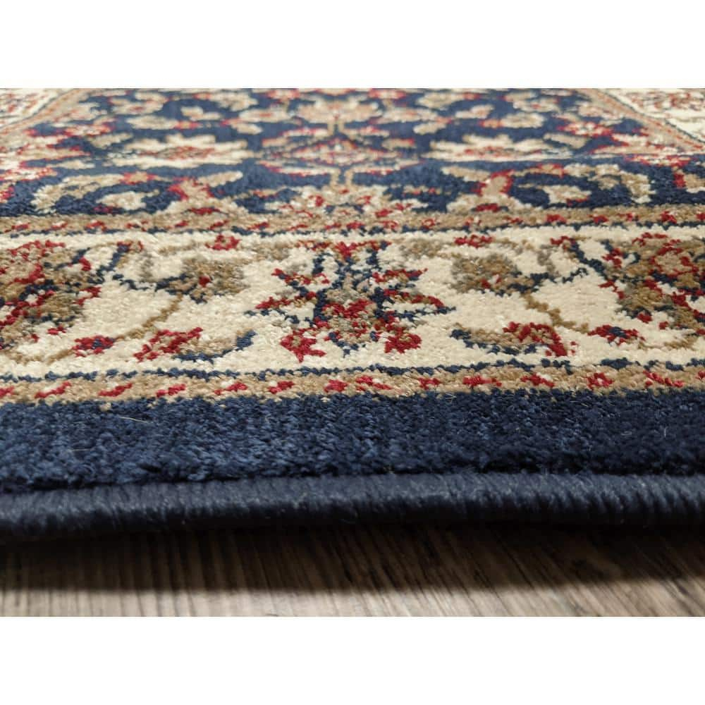 Radici Usa Como Area Rug 1592 Navy Blue Italian Bordered 2' 2" x 7' 7" Rectangle