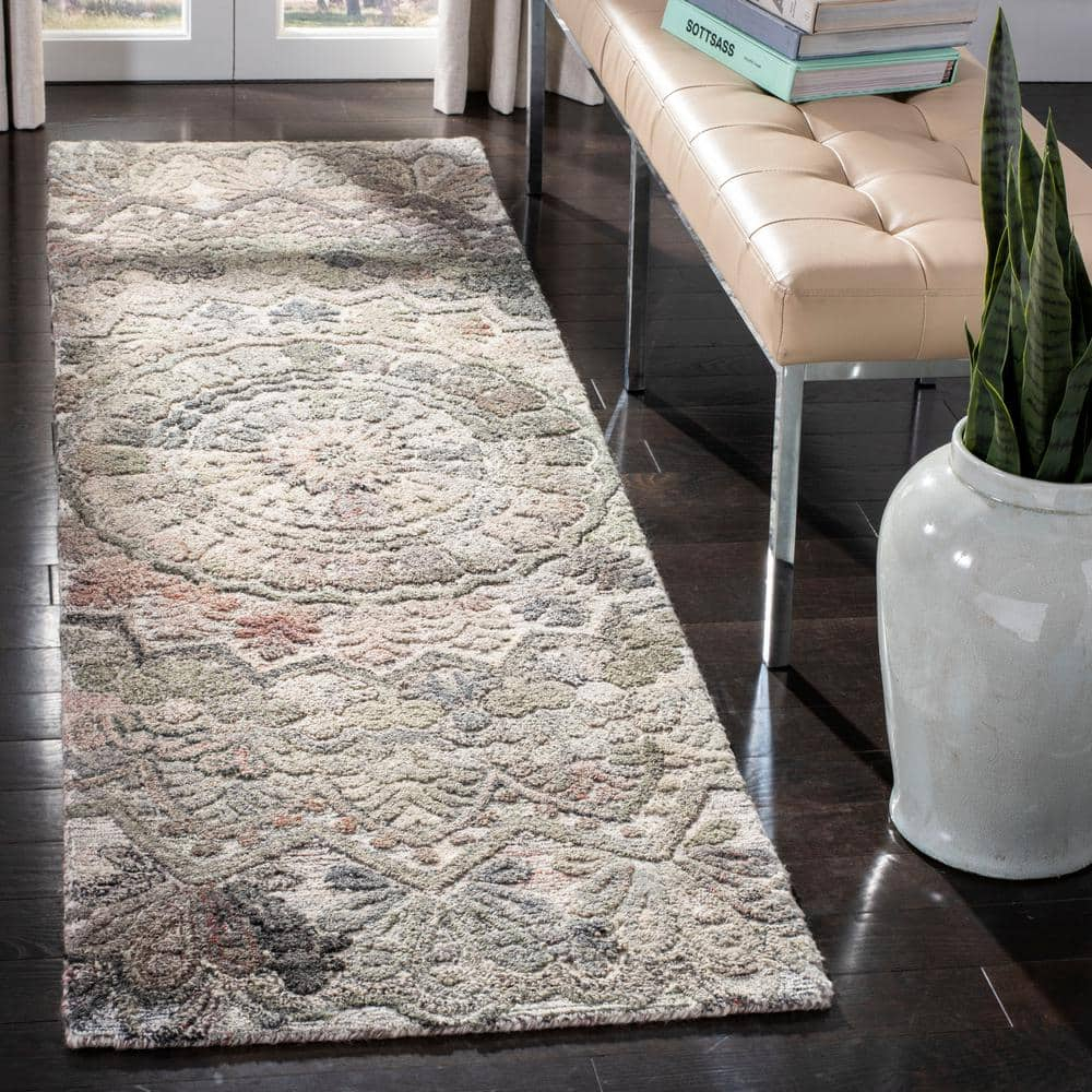 SAFAVIEH Marquee Georgiana Floral Runner Rug, Grey/Multi, 2'3" x 6'